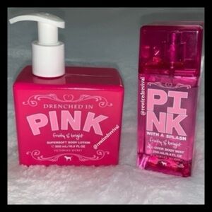 Victoria's Secret Pink With A Splash Fruity & Bright Body Mist & Lotion
